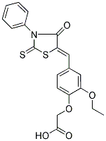 {2-ETHOXY-4-[(Z)-(4-OXO-3-PHENYL-2-THIOXO-1,3-THIAZOLIDIN-5-YLIDENE)METHYL]PHENOXY}ACETIC ACID 结构式