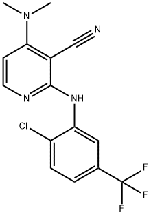 2-[2-CHLORO-5-(TRIFLUOROMETHYL)ANILINO]-4-(DIMETHYLAMINO)NICOTINONITRILE 结构式