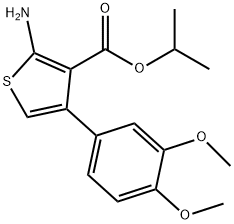 2-氨基-4-(3,4-二甲氧苯基)噻吩-3-甲酸异丙酯 结构式