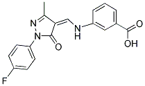 3-(([1-(4-FLUOROPHENYL)-3-METHYL-5-OXO-1,5-DIHYDRO-4H-PYRAZOL-4-YLIDENE]METHYL)AMINO)BENZOIC ACID 结构式