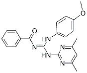 N-{(1E)-[(4,6-DIMETHYLPYRIMIDIN-2-YL)AMINO][(4-METHOXYPHENYL)AMINO]METHYLENE}BENZAMIDE 结构式