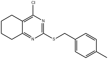 4-CHLORO-2-[(4-METHYLBENZYL)SULFANYL]-5,6,7,8-TETRAHYDROQUINAZOLINE 结构式