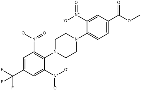 Methyl 4-(4-[2,6-dinitro-4-(trifluoromethyl)phenyl]piperazino)-3-nitrobenzenecarboxylate 结构式