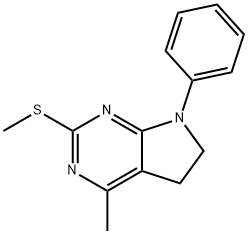 4-METHYL-2-(METHYLSULFANYL)-7-PHENYL-6,7-DIHYDRO-5H-PYRROLO[2,3-D]PYRIMIDINE 结构式