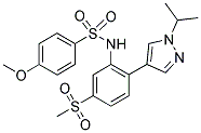 N-[2-(1-ISOPROPYL-(1H)-PYRAZOL-4-YL)-5-(METHYLSULPHONYL)PHENYL]-4-METHOXYBENZENESULPHONAMIDE 结构式