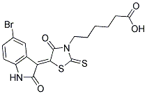 6-[(5Z)-5-(5-BROMO-2-OXO-1,2-DIHYDRO-3H-INDOL-3-YLIDENE)-4-OXO-2-THIOXO-1,3-THIAZOLIDIN-3-YL]HEXANOIC ACID 结构式