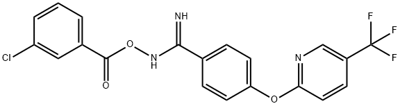2-AMINO-1-AZA-2-(4-(5-(TRIFLUOROMETHYL)(2-PYRIDYLOXY))PHENYL)VINYL 3-CHLOROBENZOATE 结构式