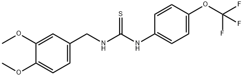 1-(3,4-二甲氧基苄基)-3-(4-(三氟甲氧基)苯基)硫脲 结构式