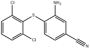 3-AMINO-4-[(2,6-DICHLOROPHENYL)SULFANYL]BENZENECARBONITRILE 结构式