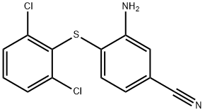 3-AMINO-4-[(2,6-DICHLOROPHENYL)SULFANYL]-BENZENECARBONITRILE 结构式