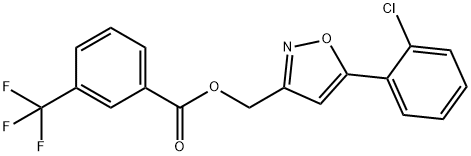 [5-(2-CHLOROPHENYL)-3-ISOXAZOLYL]METHYL 3-(TRIFLUOROMETHYL)BENZENECARBOXYLATE 结构式