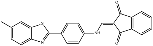 2-(((4-(6-METHYLBENZOTHIAZOL-2-YL)PHENYL)AMINO)METHYLENE)INDANE-1,3-DIONE 结构式