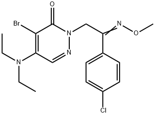 4-BROMO-2-[2-(4-CHLOROPHENYL)-2-(METHOXYIMINO)ETHYL]-5-(DIETHYLAMINO)-3(2H)-PYRIDAZINONE 结构式