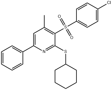 3-[(4-CHLOROPHENYL)SULFONYL]-2-(CYCLOHEXYLSULFANYL)-4-METHYL-6-PHENYLPYRIDINE 结构式