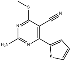 2-AMINO-4-(METHYLSULFANYL)-6-(2-THIENYL)-5-PYRIMIDINECARBONITRILE 结构式