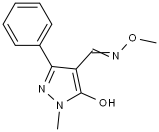 5-Hydroxy-1-methyl-3-phenyl-1H-pyrazole-4-carbaldehyde O-methyloxime 结构式