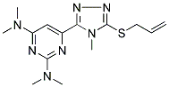 4-(5-ALLYLTHIO-4-METHYL-(4H)-1,2,4-TRIAZOL-3-YL)-N,N,N',N'-TETRAMETHYLPYRIMIDINE-2,6-DIAMINE 结构式