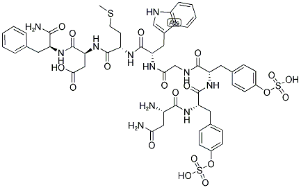 ASN-TYR(SO3H)-TYR(SO3H)-GLY-TRP-MET-ASP-PHE-NH2 结构式