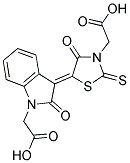 ((5Z)-5-[1-(CARBOXYMETHYL)-2-OXO-1,2-DIHYDRO-3H-INDOL-3-YLIDENE]-4-OXO-2-THIOXO-1,3-THIAZOLIDIN-3-YL)ACETIC ACID 结构式