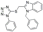 1-BENZYL-2-([(1-PHENYL-1H-TETRAZOL-5-YL)THIO]METHYL)-1H-BENZIMIDAZOLE 结构式