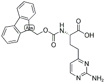 FMOC-(S)-2-AMINO-4-[(2-AMINO)PYRIMIDINYL]BUTANOIC ACID 结构式