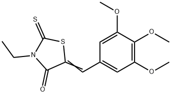 (Z)-3-乙基-2-硫代-5-(3,4,5-三甲氧基苄亚基)噻唑啉-4-酮 结构式