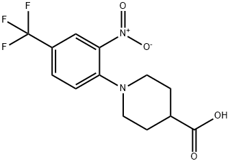 1-[2-硝基-4-(三氟甲基)苯基]哌啶-4-羧酸 结构式