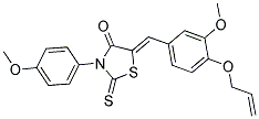 (5Z)-5-[4-(ALLYLOXY)-3-METHOXYBENZYLIDENE]-3-(4-METHOXYPHENYL)-2-THIOXO-1,3-THIAZOLIDIN-4-ONE 结构式