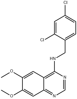 N-(2,4-DICHLOROBENZYL)-6,7-DIMETHOXY-4-QUINAZOLINAMINE 结构式