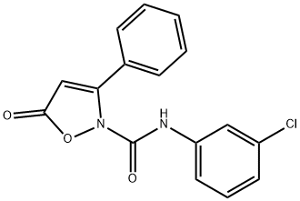 N-(3-CHLOROPHENYL)-5-OXO-3-PHENYL-2(5H)-ISOXAZOLECARBOXAMIDE 结构式