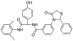 N-(2-(2,6-DIMETHYLPHENYLAMINO)-1-(4-HYDROXYPHENYL)-2-OXOETHYL)-3-(4-OXO-2-PHENYLTHIAZOLIDIN-3-YL)BENZAMIDE 结构式