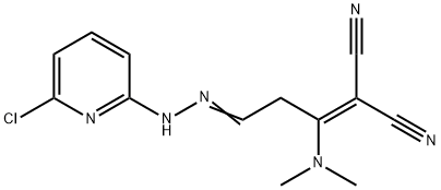 2-[3-[2-(6-CHLORO-2-PYRIDINYL)HYDRAZONO]-1-(DIMETHYLAMINO)PROPYLIDENE]MALONONITRILE 结构式