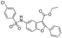Ethyl 5-{[(4-chlorophenyl)sulfonyl]amino}-2-phenyl-1-benzofuran-3-carboxylate 结构式