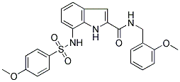 N-(2-METHOXYBENZYL)-7-[((4-METHOXYPHENYL)SULPHONYL)AMINO]-(1H)-INDOLE-2-CARBOXAMIDE 结构式