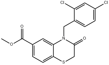 METHYL 4-(2,4-DICHLOROBENZYL)-3-OXO-3,4-DIHYDRO-2H-1,4-BENZOTHIAZINE-6-CARBOXYLATE 结构式