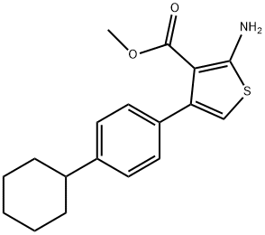 2-氨基-4-(4-环己基苯基)噻吩-3-羧酸甲酯 结构式