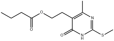 2-[4-METHYL-2-(METHYLSULFANYL)-6-OXO-1,6-DIHYDRO-5-PYRIMIDINYL]ETHYL BUTYRATE 结构式