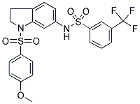 N-[2,3-Dihydro-1-[(4-methoxyphenyl)sulphonyl]-(1H)-indol-6-yl]-3-(trifluoromethyl)benzenesulphonamide 结构式