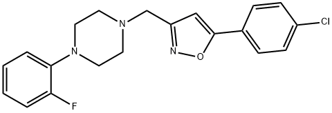 1-([5-(4-CHLOROPHENYL)-3-ISOXAZOLYL]METHYL)-4-(2-FLUOROPHENYL)PIPERAZINE 结构式