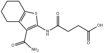 N-(3-CARBAMOYL-4,5,6,7-TETRAHYDRO-BENZO[B]-THIOPHEN-2-YL)-SUCCINAMIC ACID 结构式