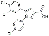 1-(4-CHLOROPHENYL)-5-(3,4-DICHLOROPHENYL)-1H-PYRAZOLE-3-CARBOXYLIC ACID 结构式