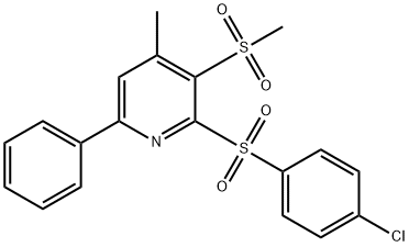 2-[(4-Chlorophenyl)sulfonyl]-4-methyl-3-(methylsulfonyl)-6-phenylpyridine 结构式