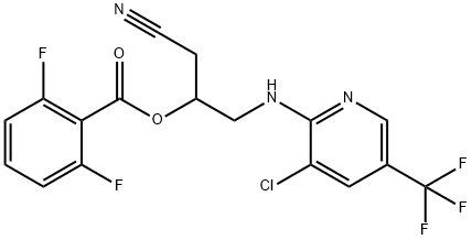 2-([3-CHLORO-5-(TRIFLUOROMETHYL)-2-PYRIDINYL]AMINO)-1-(CYANOMETHYL)ETHYL 2,6-DIFLUOROBENZENECARBOXYLATE 结构式