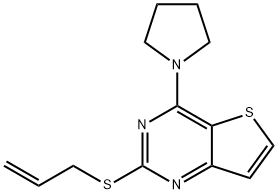 2-(Allylsulfanyl)-4-(1-pyrrolidinyl)thieno[3,2-d]pyrimidine 结构式