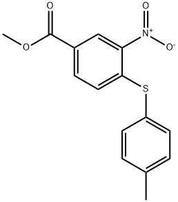 METHYL 4-[(4-METHYLPHENYL)SULFANYL]-3-NITROBENZENECARBOXYLATE 结构式