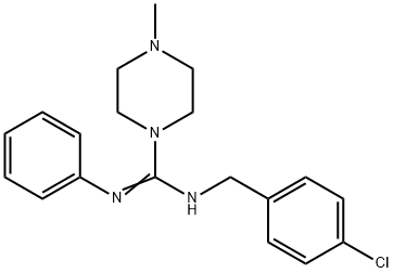 N-(4-CHLOROBENZYL)-4-METHYL-N'-PHENYLTETRAHYDRO-1(2H)-PYRAZINECARBOXIMIDAMIDE 结构式