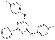 4-(4-METHYLPHENOXY)-6-[(4-METHYLPHENYL)SULFANYL]-2-PHENYLPYRIMIDINE 结构式