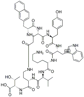 D-2-NAL-CYCLO(-GAMMA-GLU-TYR-D-TRP-LYS-VAL-L-ALPHA,GAMMA-DIAMINOBUTYRYL)-THR-NH2 结构式