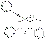 3-METHYL-2,6-DIPHENYL-4-(PHENYLETHYNYL)-5-PROPYLPIPERIDIN-4-OL 结构式