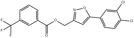 [5-(3,4-DICHLOROPHENYL)-3-ISOXAZOLYL]METHYL 3-(TRIFLUOROMETHYL)BENZENECARBOXYLATE 结构式